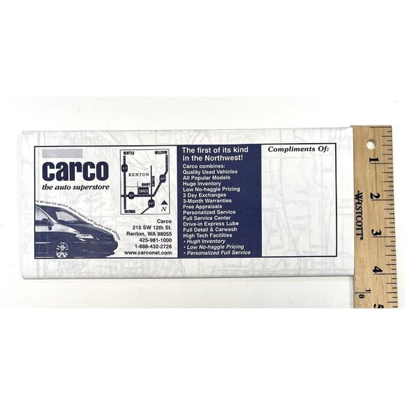 1999 Travel Transportation Street MAP of KENT, RENTON, & AUBURN, Washington EUC - Picture 3 of 5